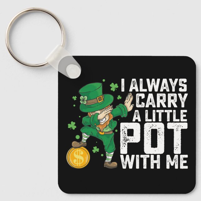 Chaveiro Eu Sempre Levo Um Pequeno Pote Comigo St Patrick's (Frente)