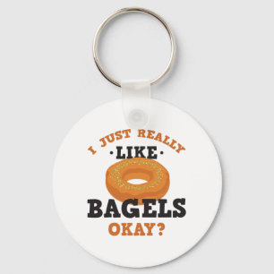 Chaveiro Eu Só Gosto Muito De Bagels Engraçados Citação Cha