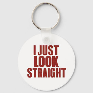 Chaveiro Eu Só Olho Direto Mês do Orgulho LGBT Gay Lésbico