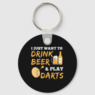 Chaveiro Eu Só Quero Beber Cerveja E Tocar Darts Vintage G