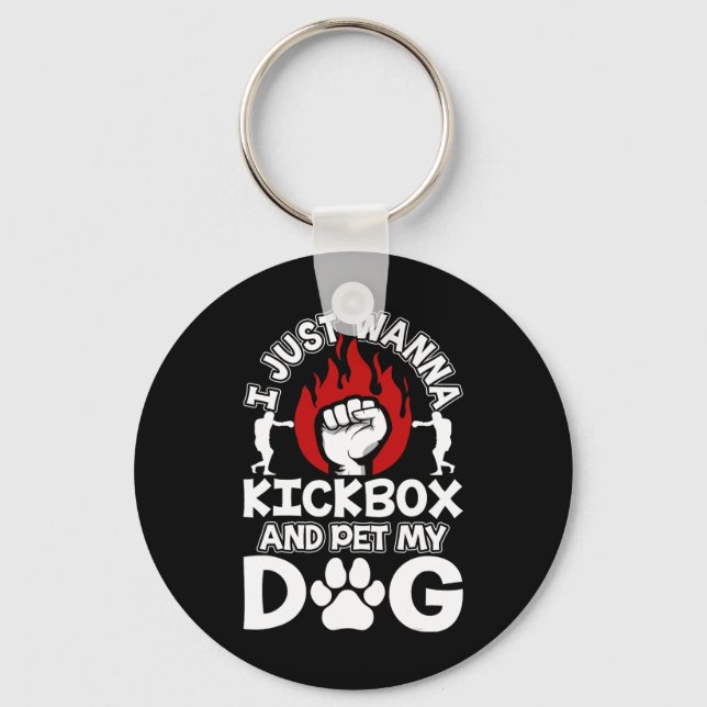 Chaveiro Eu Só Quero Kickboxar E Acariciar Meu Cachorro Kic (Frente)