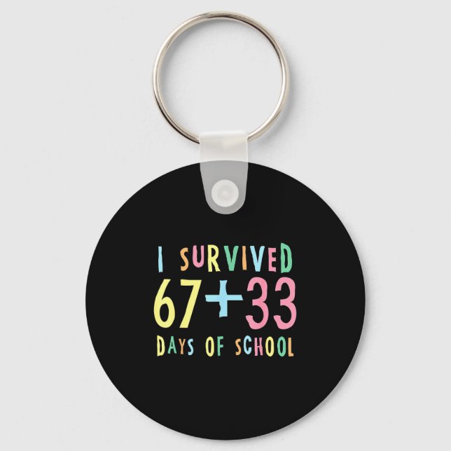 Chaveiro Eu Sobrevivi 67 + 33 Dias De Escola Matemática do  (Frente)