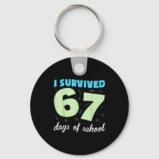 Chaveiro Eu Sobrevivi 67 Dias De Escola Piada Meme Estudant (Frente)