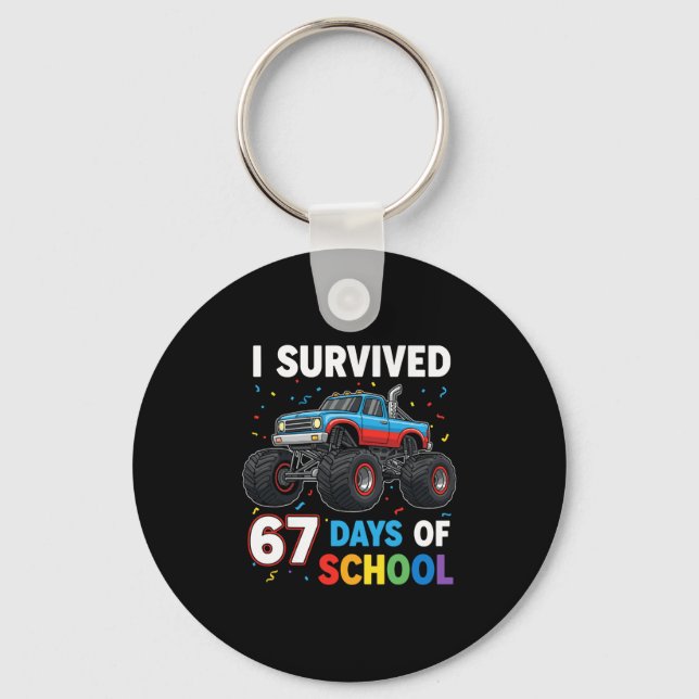 Chaveiro Eu Sobrevivi 67 Dias De Escola Seis Sete Meme Para (Frente)