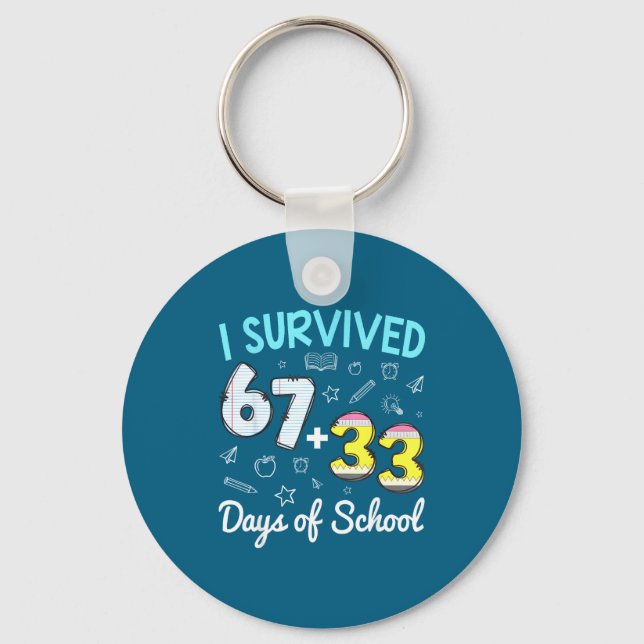 Chaveiro Eu Sobrevivi 67 Dias na Escola 33 (Frente)