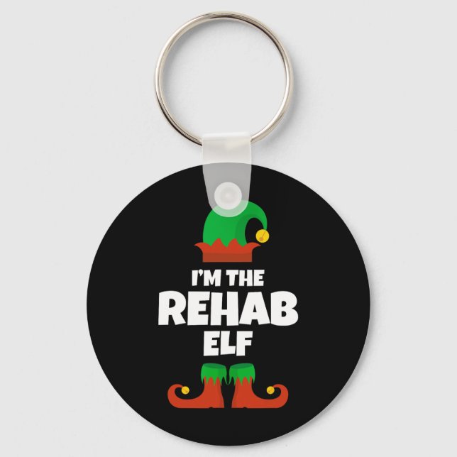 Chaveiro Eu sou a família Rehab Elf Pajama Natal Engraçado  (Frente)
