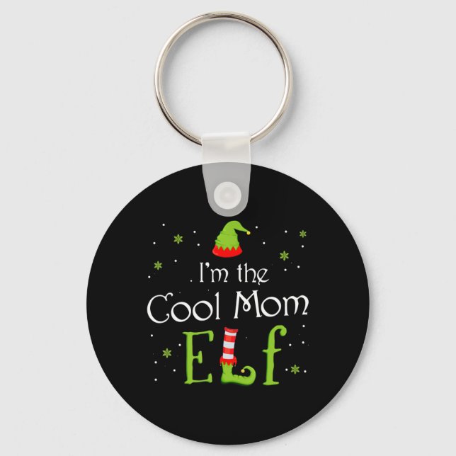 Chaveiro Eu sou a mãe Legal, Elf Xmas, a combinar o Natal c (Frente)