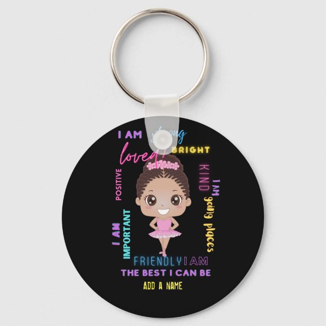 Chaveiro EU SOU - Afirmações Positivas para Meninas Bailari (Frente)