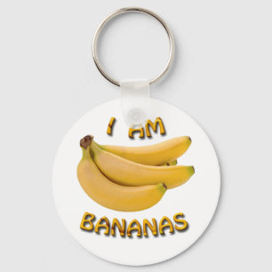 Chaveiro Eu Sou Bananas De Botão Arredondado Básico Chave