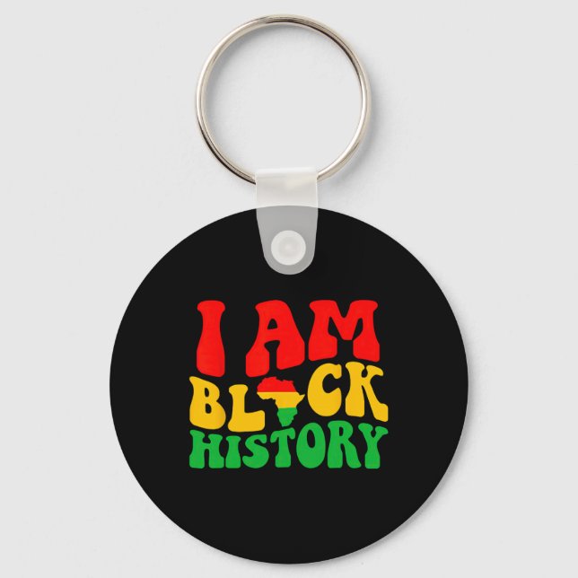 Chaveiro Eu Sou História Negra Mês da História Afro-America (Frente)