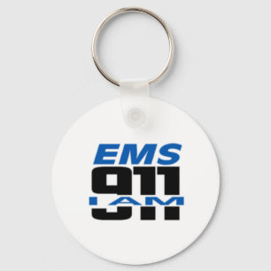 Chaveiro Eu sou material de 911 logotipos para o fogo, EMS,