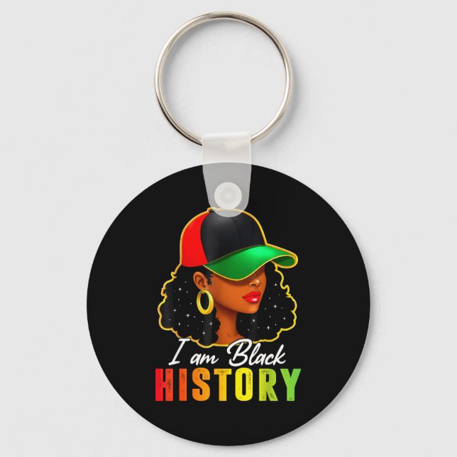 Chaveiro Eu Sou Mês da História Afro-Americana Negra (Frente)