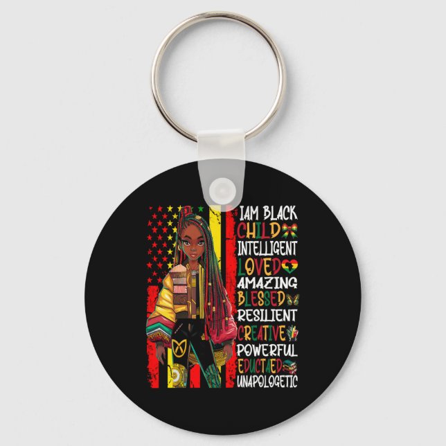 Chaveiro Eu Sou Mês da História da Criança Negra Afro-Ameri (Frente)