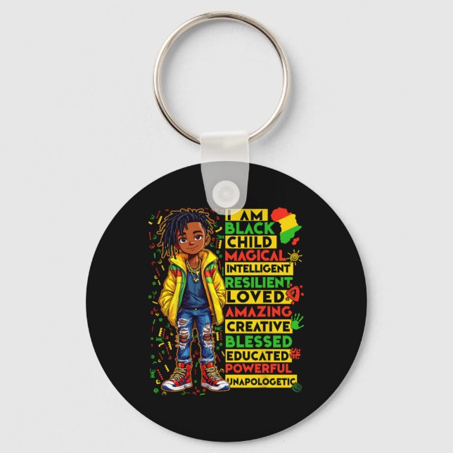 Chaveiro Eu Sou Mês da História da Criança Negra Afro-Ameri (Frente)