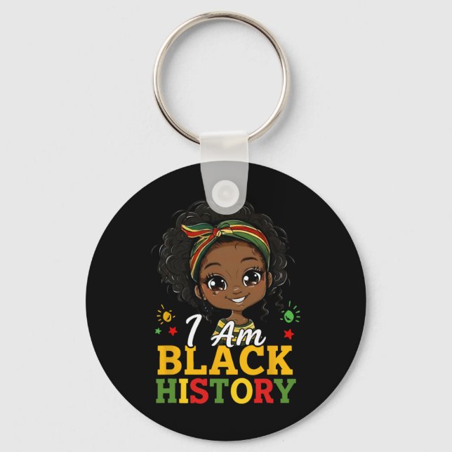 Chaveiro Eu Sou Mês da História Negra Afro-Americano Negro  (Frente)