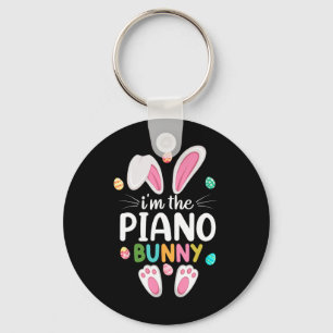 Chaveiro Eu Sou o Coelho de Piano da Família na Páscoa