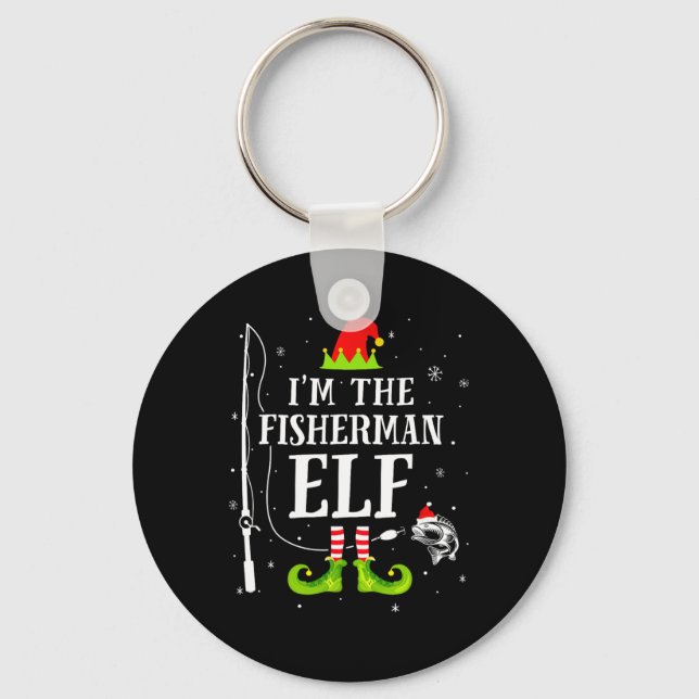 Chaveiro Eu Sou O Elfo Pescador Combinando Natal Divertido  (Frente)
