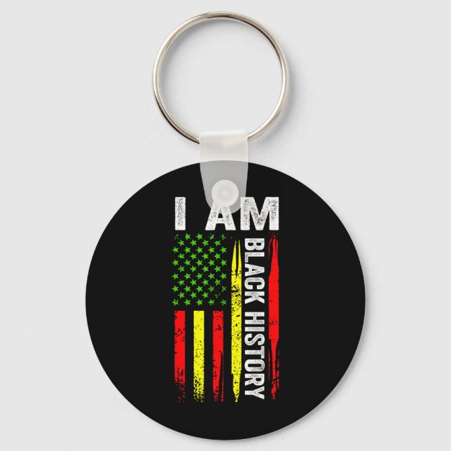 Chaveiro Eu Sou O Mês Da História Negra Bandeira Afro-Ameri (Frente)