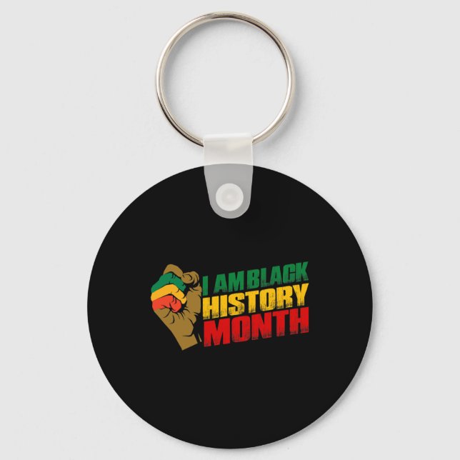 Chaveiro Eu Sou o Mês da História Negra Orgulho Afro-Americ (Frente)
