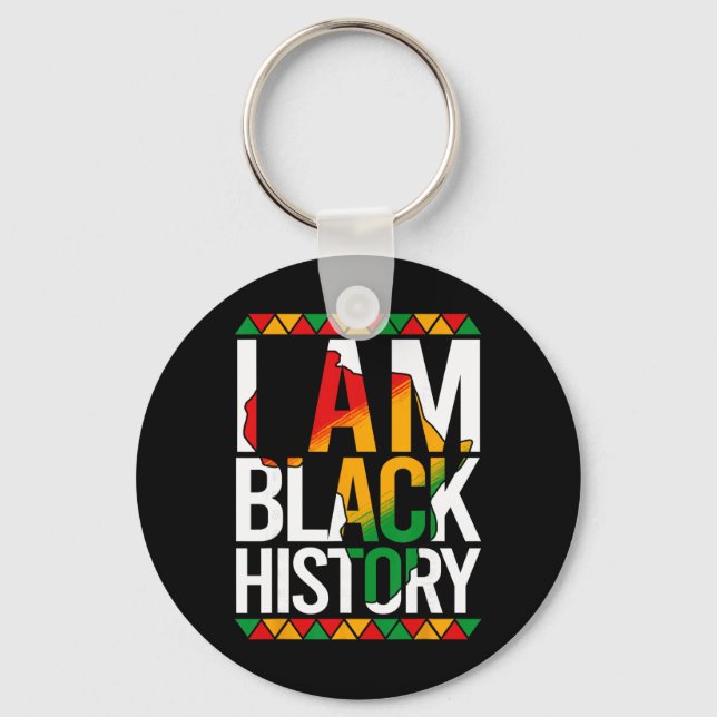 Chaveiro Eu Sou o Mês da História Negra Orgulho Afro-Americ (Frente)