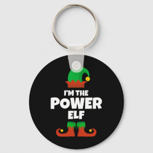 Chaveiro Eu sou o Power Elf Family Pajama Natal Engraçado
