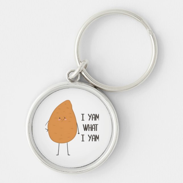Chaveiro Eu Sou O Que Eu Sou! Yam Vegetable Pun Incrível (Frente)