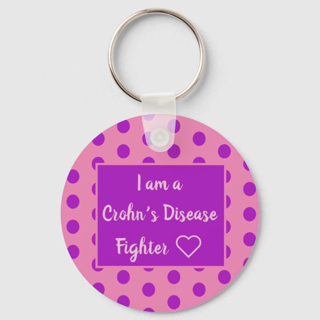 Chaveiro Eu sou um combatente da doença de Crohn (Frente)