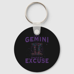 Chaveiro Eu Sou Um Gemini Sinal Zodíaco Gêmeos de Arte Gráf