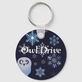 Chaveiro Eu sou um Hoot Snowy Owl Blue