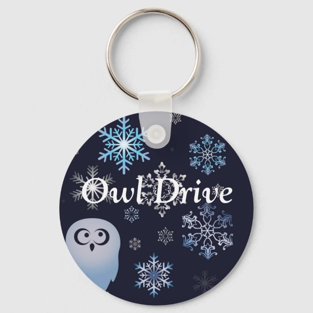 Chaveiro Eu sou um Hoot Snowy Owl Blue (Frente)