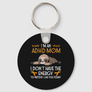Chaveiro Eu sou uma "Adhd Mãe Conscientista" Laranja Fita S