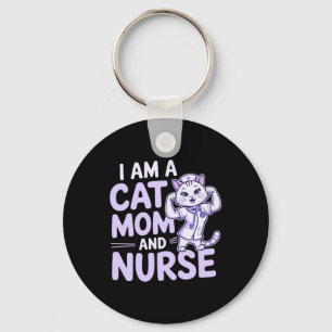 Chaveiro "Eu sou uma Cat Mãe e Enfermeira: Design para Cat-