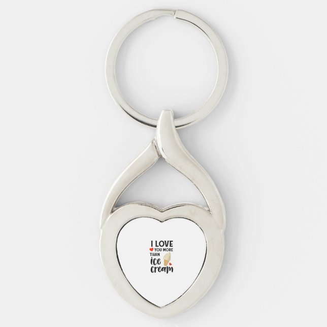 Chaveiro Eu Te Amo Mais Do Que Sorvete Doce Citação De Amor (Frente)