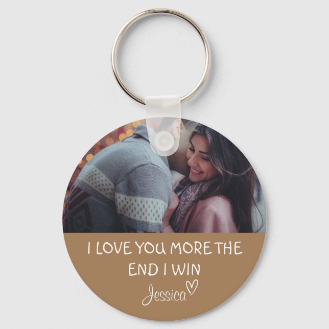 Chaveiro Eu Te Amo Mais, No Fim, Eu Ganho, Keyring, (Frente)