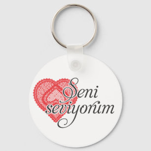 Chaveiro Eu te amo no turco - seviyorum de Seni