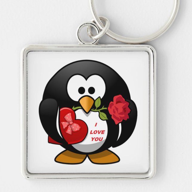 CHAVEIRO "EU TE AMO" PINGUIM (Frente)