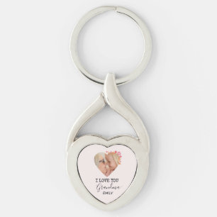 Chaveiro Eu Te Amo Vovó Pingente de Coração Personalizado