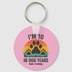 Chaveiro Eu tenho 10 anos em cães anos 80 anos homens engra