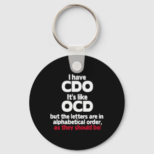 Chaveiro Eu tenho Cdo - É como Ocd, mas as letras estão em