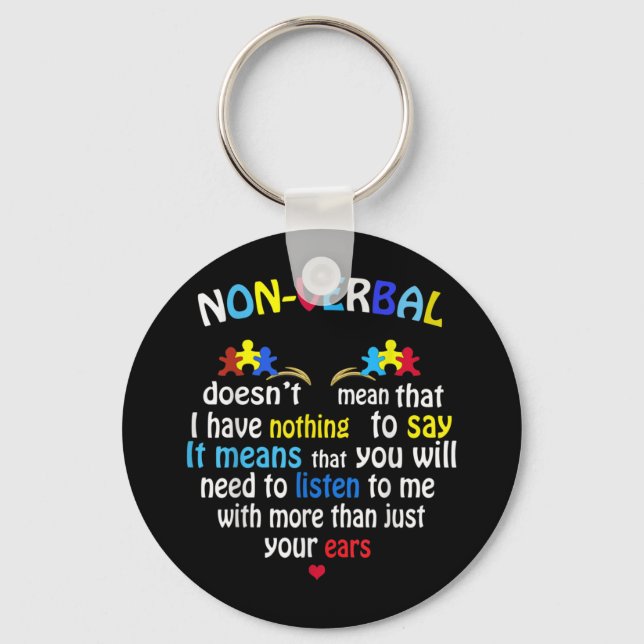 Chaveiro Eu Tenho Quebra-cabeça de Consciência Autista Não- (Frente)