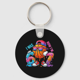 Chaveiro Eu tinha 6 anos Agora tenho 7 Aniversário Basquete