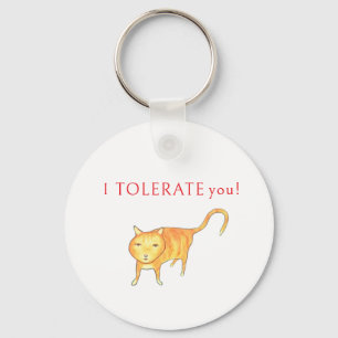 Chaveiro Eu Tolero Você Gato Laranja Temperamental Humor