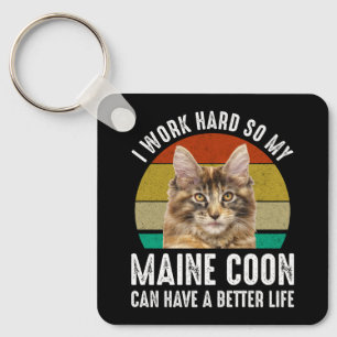 Chaveiro Eu Trabalho Duro Para Que Meu Lua Maine Possa Ter 