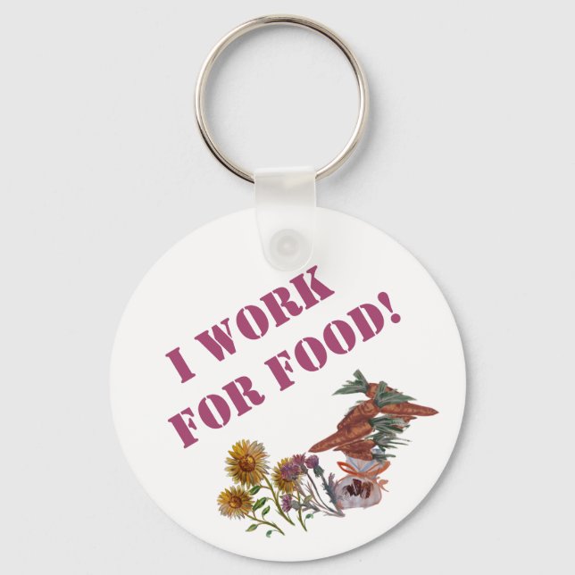 CHAVEIRO EU TRABALHO PARA COMIDA, (Frente)