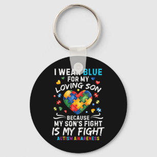 Chaveiro Eu Uso Azul Pelo Meu Filho Puzzle da Consciência d