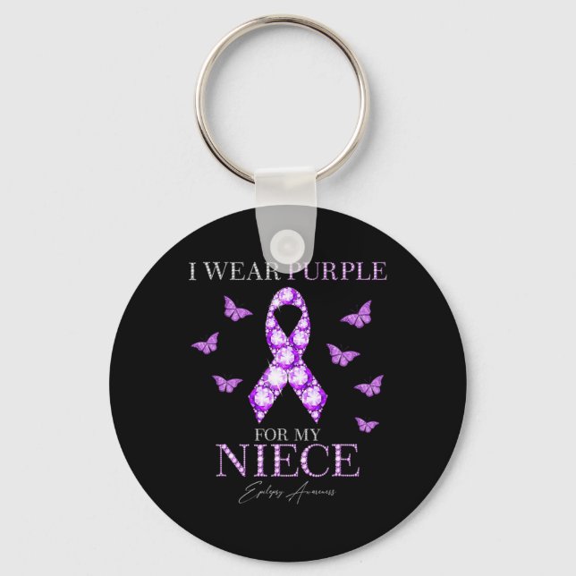 Chaveiro Eu Uso Roxo Para a Conscientização da Epilepsia da (Frente)