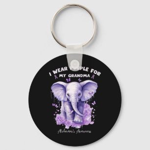 Chaveiro Eu Uso Roxo Pelo Meu Elefante Avó Heimerheimer