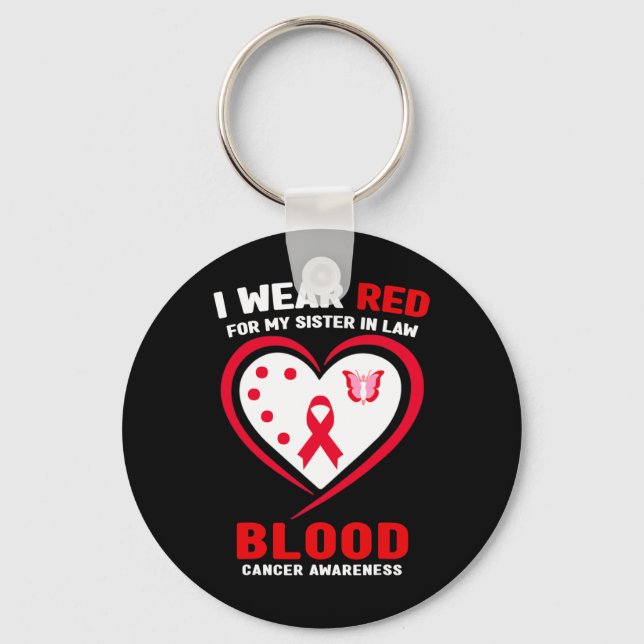 Chaveiro Eu Uso Vermelho Para Minha Cunhada Conscientização (Frente)