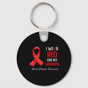 Chaveiro Eu Uso Vermelho Pelo Meu Avô Conscientização sobre