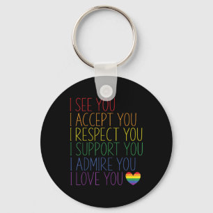 Chaveiro Eu Vejo Aceito Respeito Apoio Admiro Amo Você Lgbt